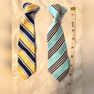 Striped Kids Ties - Blue and Yellow W  2 Pieces Like New